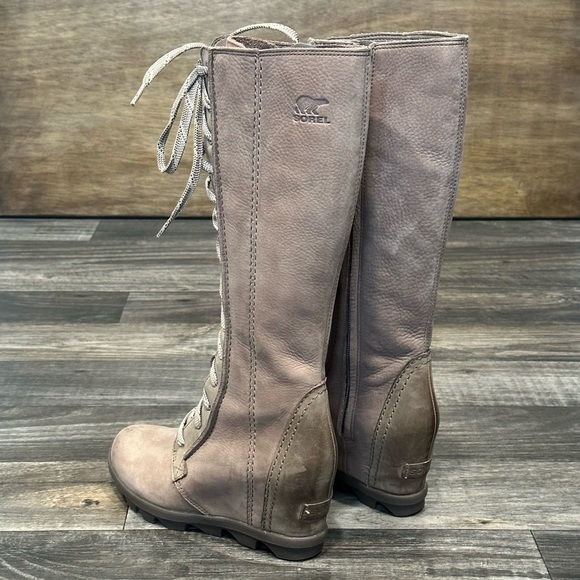 Sorel Joan of Arctic Wedge Tall Lace Up Boot in Ash Size 6 - Picture 6 of 11
